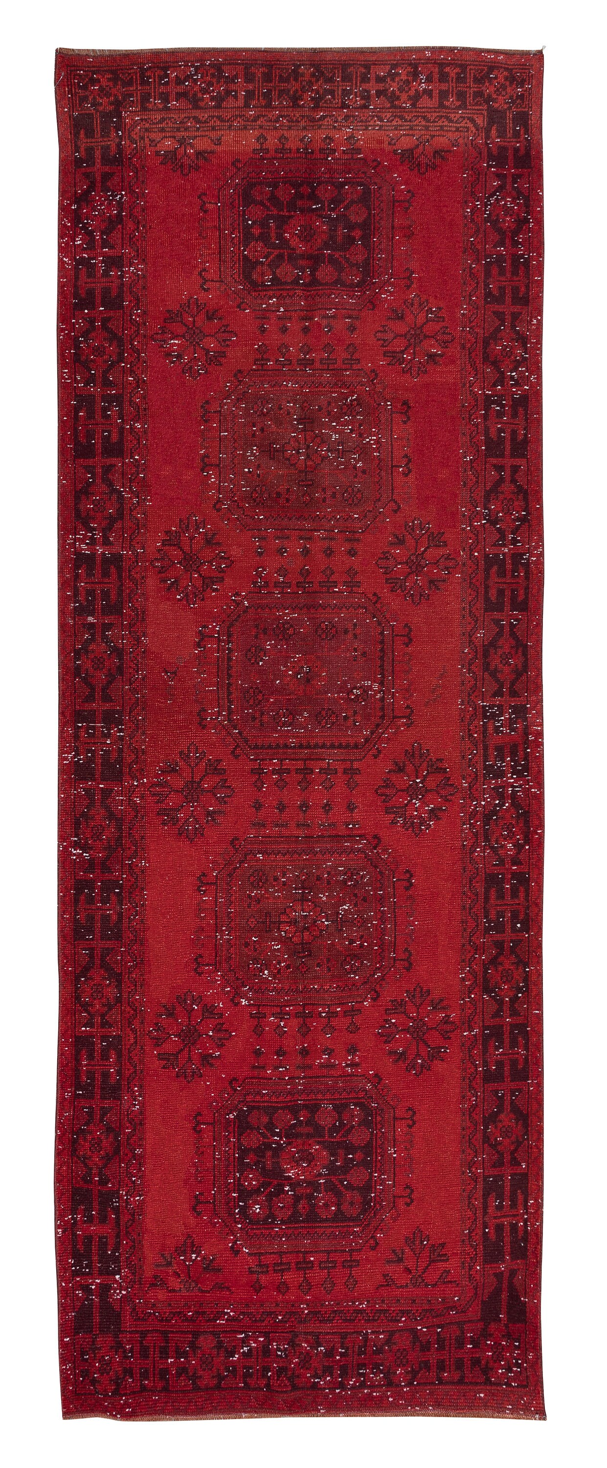 レッドオーバーダイ ヴィンテージラグ トルコラグ オーバーダイ ラグ