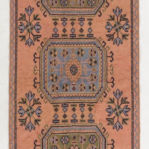 Sun Faded Runner Rug 3&#39; x 11&#39;7&quot; (91 x 354 cm) Turkish Handmade Runner Rug, Orange Vintage Runner Rug