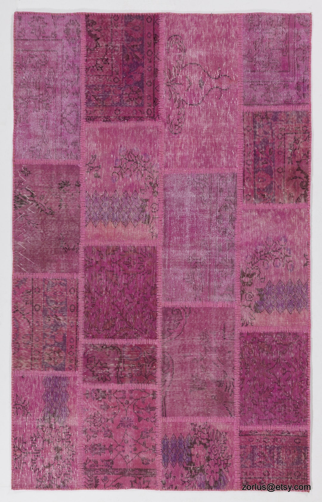 5' X 8' Soft Pink Handmade Turkish Patchwork Rug, Pink Patchwork Rug - Etsy