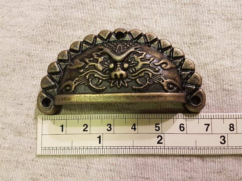 Half Circle Drawer Pulls. Chinese Dragon Design. Suitable for Etsy