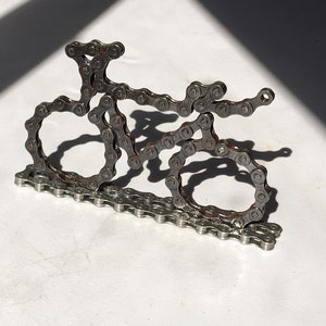 UpCYCLEd Bike Chain 3D Bike Sculpture "Flat" TT Bike