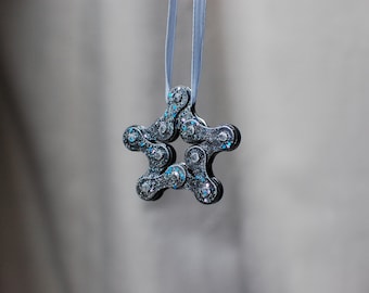 UpCYCLEd bike chain Small Star Ornament (FREE SHIPPING with 4 or More!)