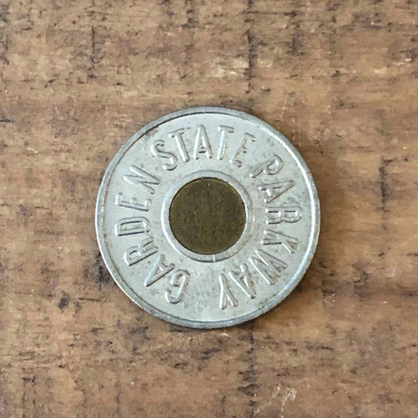 Garden State Parkway Token , New Jersey Car Fare, 1980s, 1990s, Vintage Token, New Jersey Transit Token, New Jersey GSP