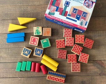 Playskool Block Builders, COMPLETE, 1986, Vintage Playskool Toy, Block Builders, Vintage Toy, Building Toy, Building Blocks, Kid's Toys