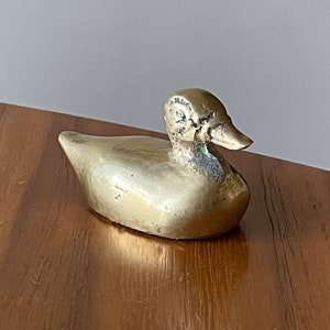 Brass Duck, Vintage Brass Decor, Vintage Brass, Miniature Brass Duck, Duck Knick Knack, Duck Decor, Duck, Brass