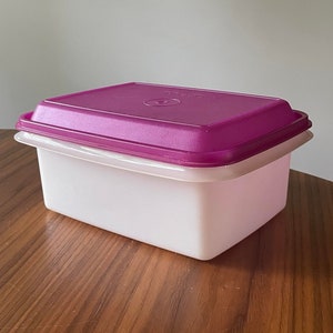 Tupperware Storage Container, #1254, Pink, Vintage Tupperware, Tupperware Freeze N Save , Ice Cream Keeper Container with Lid, 1980s