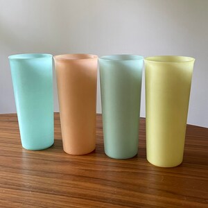 Vintage Tupperware Cups, Set of Four, Vintage Tupperware, Tupperware Tumblers, Vintage Cups, Rainbow Cups, Tupperware, Plastic Cup, 107