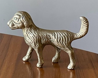 Brass Dog, Vintage Brass Decor, Vintage Brass, Miniature Brass Dog, Dog Knick Knack, Dog Decor, Dog, Brass Puppy, Vintage Puppy