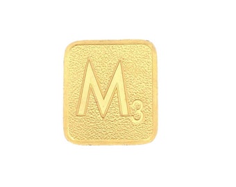 24k Gold "M" Scrabble Tile, Vintage Scrabble Tile, M, Single Tile, Replacement Scrabble Tile, Letter M, Collectible Scrabble, Franklin Mint
