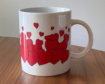 Vintage Heart Coffee Mug, 1980s-1990s, Heart Coffee Mug, Liebe, Amore, Amor,  Ultimate Love Mug, Vintage Coffee