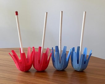 Vintage Cosom Toss-Um Target Toss Game Darts, Set of Four: Two Red and Two Blue, Darts Only