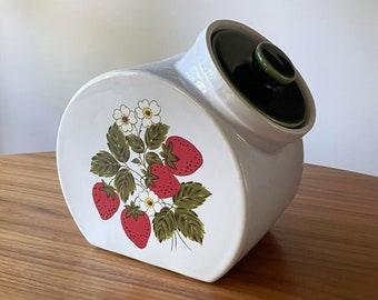 Vintage McCoy Strawberry Kitchen Canister, Strawberry Kitchen, Strawberry Decor, Vintage Canister, Whimsical Folk Kitchen, Strawberry, McCoy