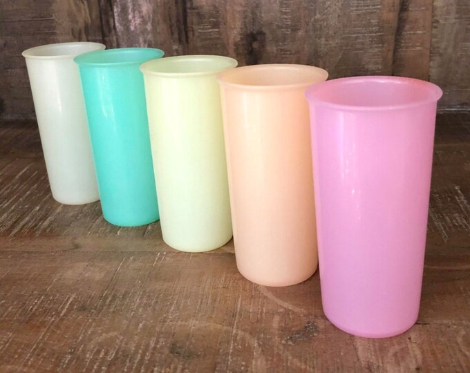 Vintage Tupperware Cups Set of Five Vintage Tupperware Etsy