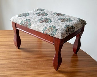 Vintage Upholstered Footstool, Ottoman, Bench, Vanity Seat, The Commodore Collection by Rosalco Footstool