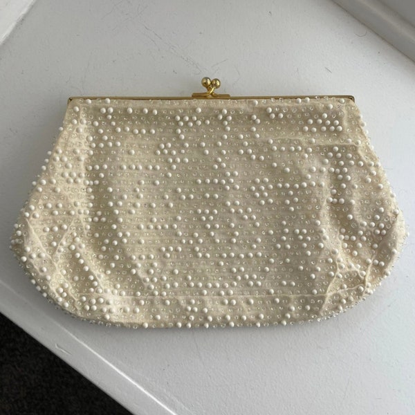 Vintage Lumured Beaded Purse, Vintage Purse, Bubble Button Purse, Beaded Purse, Bubble Purse, Vintage Handbag