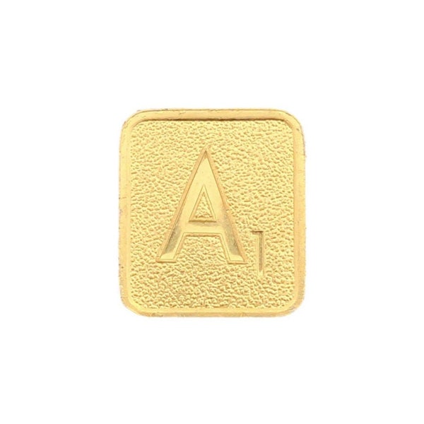 24k Gold "A" Scrabble Tile, Vintage Scrabble Tile, A, Single Tile, Replacement Scrabble Tile, Letter A, Collectible Scrabble, Franklin Mint