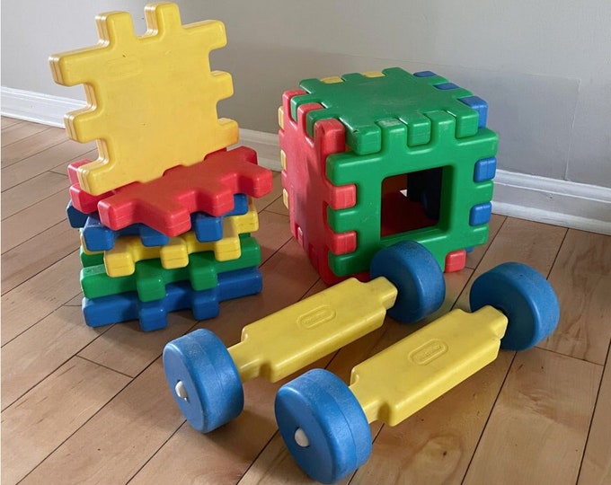 Little Tikes Waffle Block Chassis Set, Little Tikes Car, Jumbo Waffle Blocks, Vintage Children's