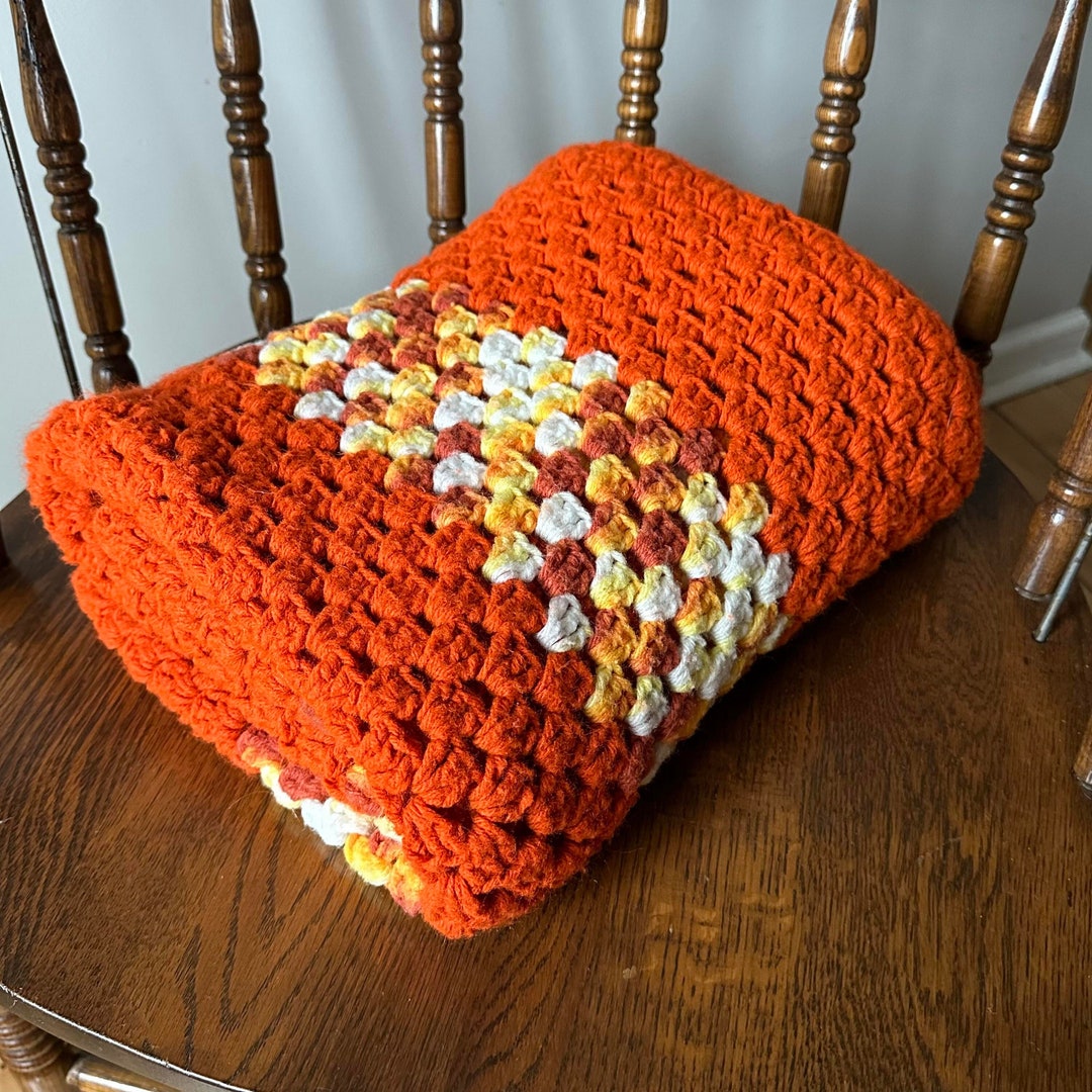 Vintage Afghan Blanket, Vintage Blanket, Vintage Afghan, Mid Century