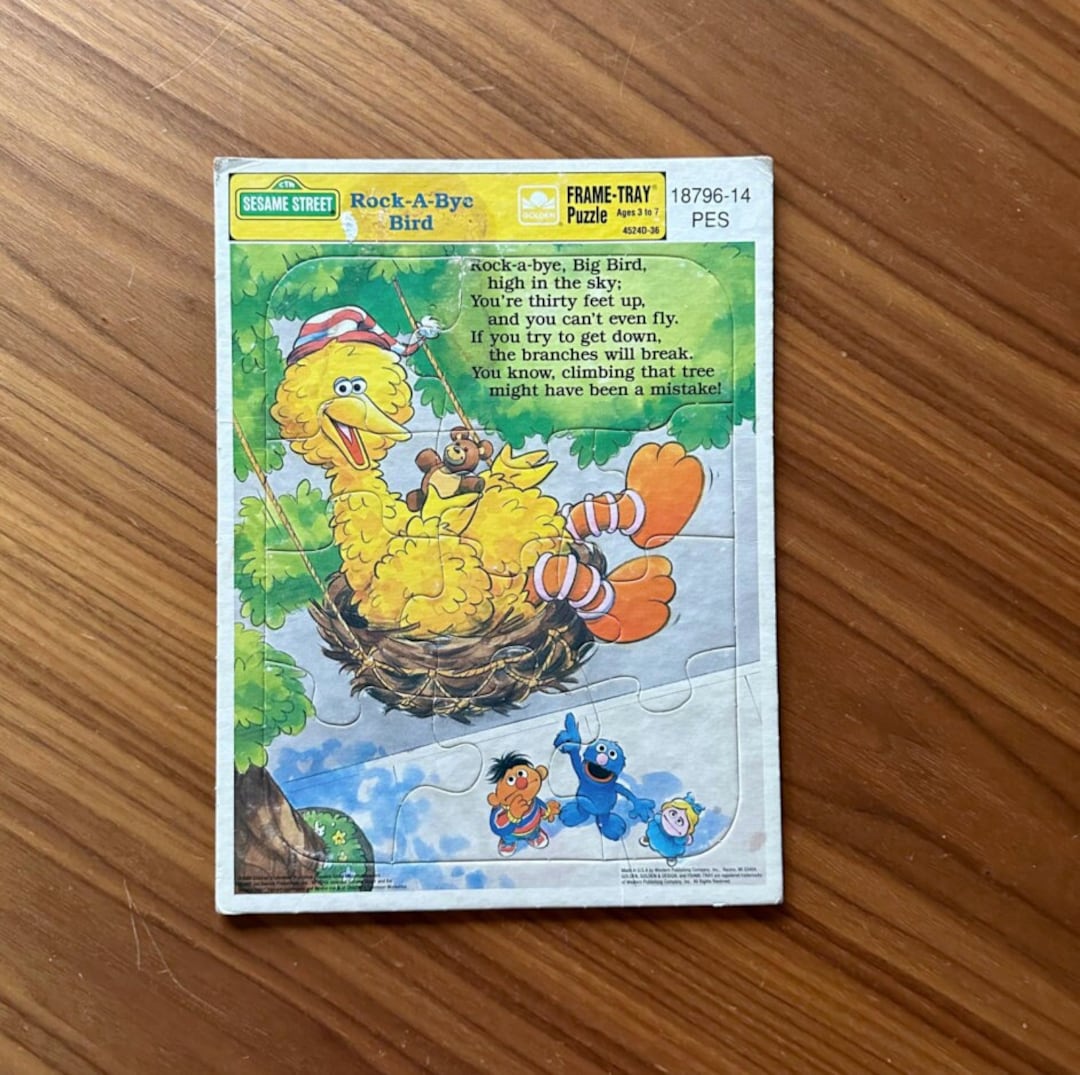 Vintage Sesame Street Puzzle Big Bird 1989 Golden Puzzle Etsy