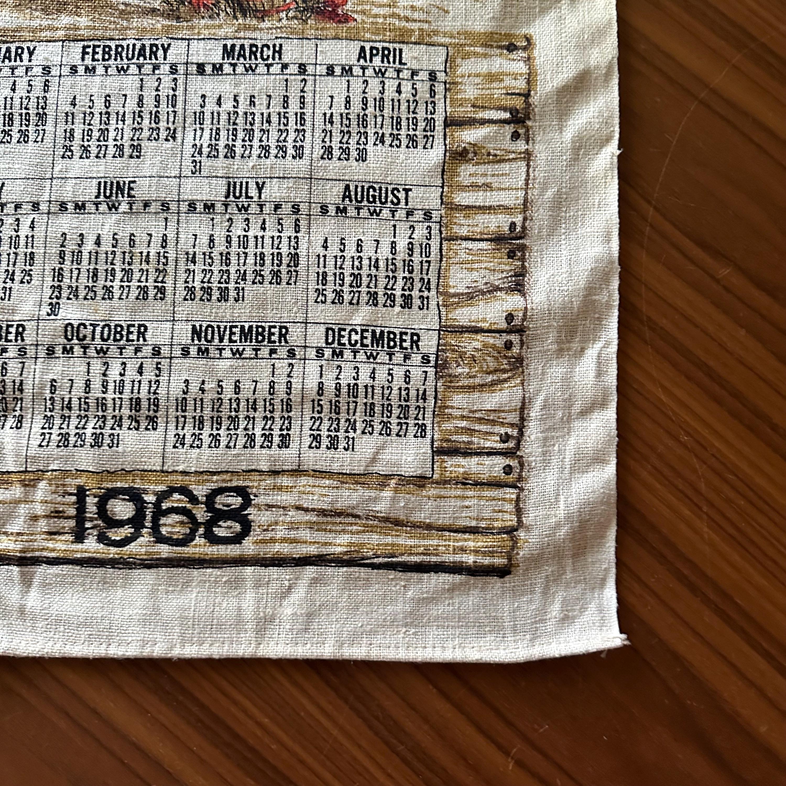 Vintage Linen Calendar/tea Towel: 1968 - Etsy