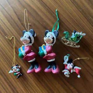 Vintage Walt Disney Ornaments Lot, Vintage Christmas Ornaments, Vintage Walt Disney, Mickey Mouse, Minnie Mouse