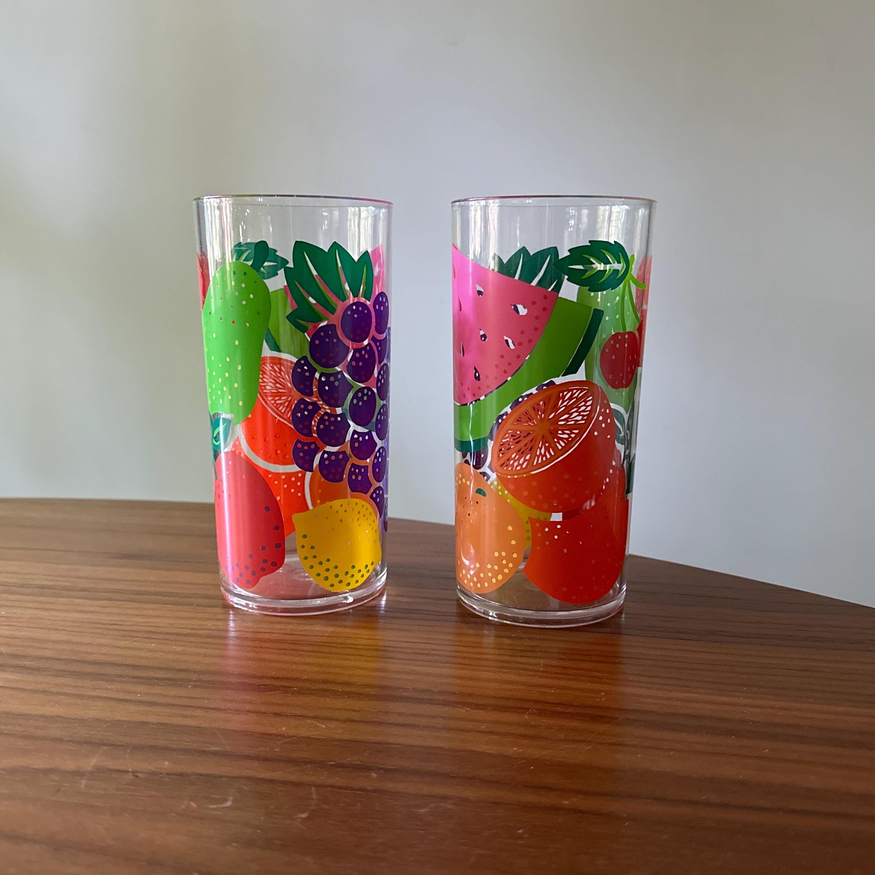 Vintage Plastic Fruit Cups, Set of Two, 1992 Dayton Hudson