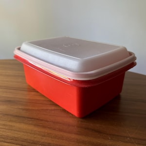 Tupperware Storage Container, #1254, Burnt Red, Vintage Tupperware, Tupperware Freeze N Save , Ice Cream Keeper Container with Lid, 1980s