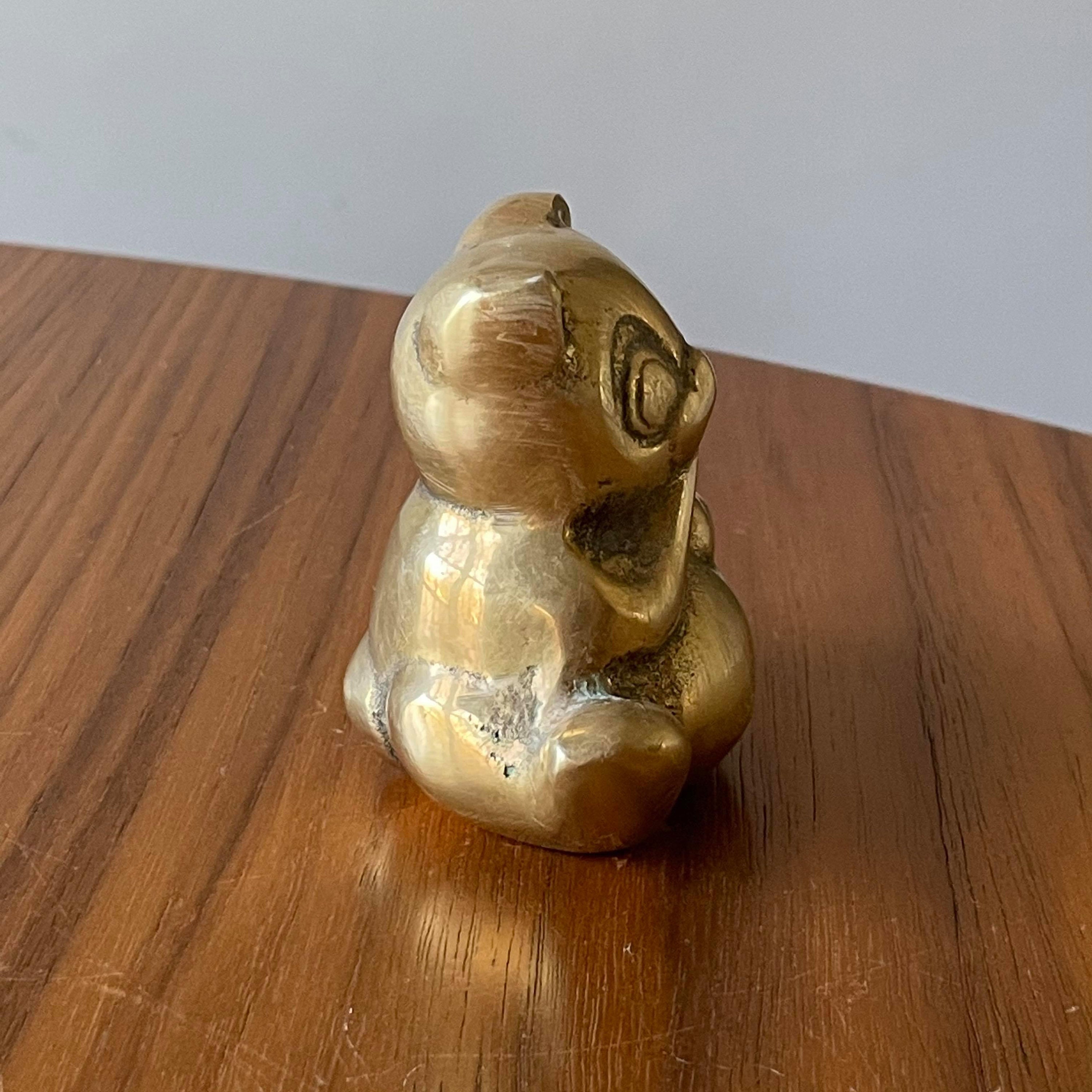 Brass Panda Bear, Vintage Brass Decor, Vintage Brass, Miniature