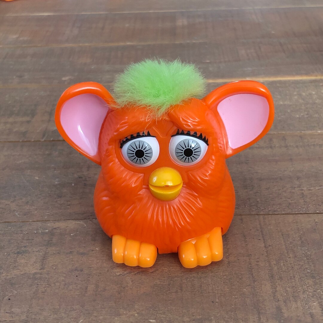 Vintage Furby Mcdonald's Toy, 1998, Plastic Furby, Mini Furby, Orange Furby Toy, Plastic Toy