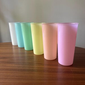 Vintage Tupperware Cups, Set of Six, Vintage Tupperware, Tupperware Tumblers, Vintage Cups, Rainbow Cups, Tupperware, Plastic Cup, #115