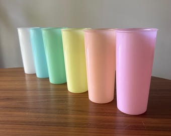 Vintage Tupperware Cups, Set of Six, Vintage Tupperware
