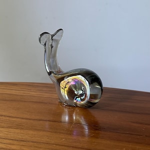 Vintage Art Glass Whale, Iridescent Paperweight, Glass Whale Figurine, Vintage Glass Whale, Glass Whale, Whale Decor, Whale