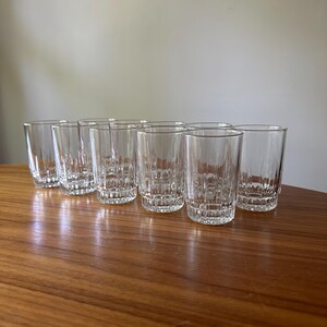 Vintage Arcoroc Juice Glasses, Set of Ten, Faceted Glasses, Arcoroc France, Faceted Art Deco Style