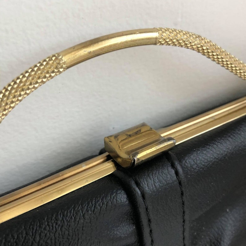Sleek Black Purse Vintage Purse Vintage Fashion Funky Purse Vintage Black Purse Black Eclectic Clutch