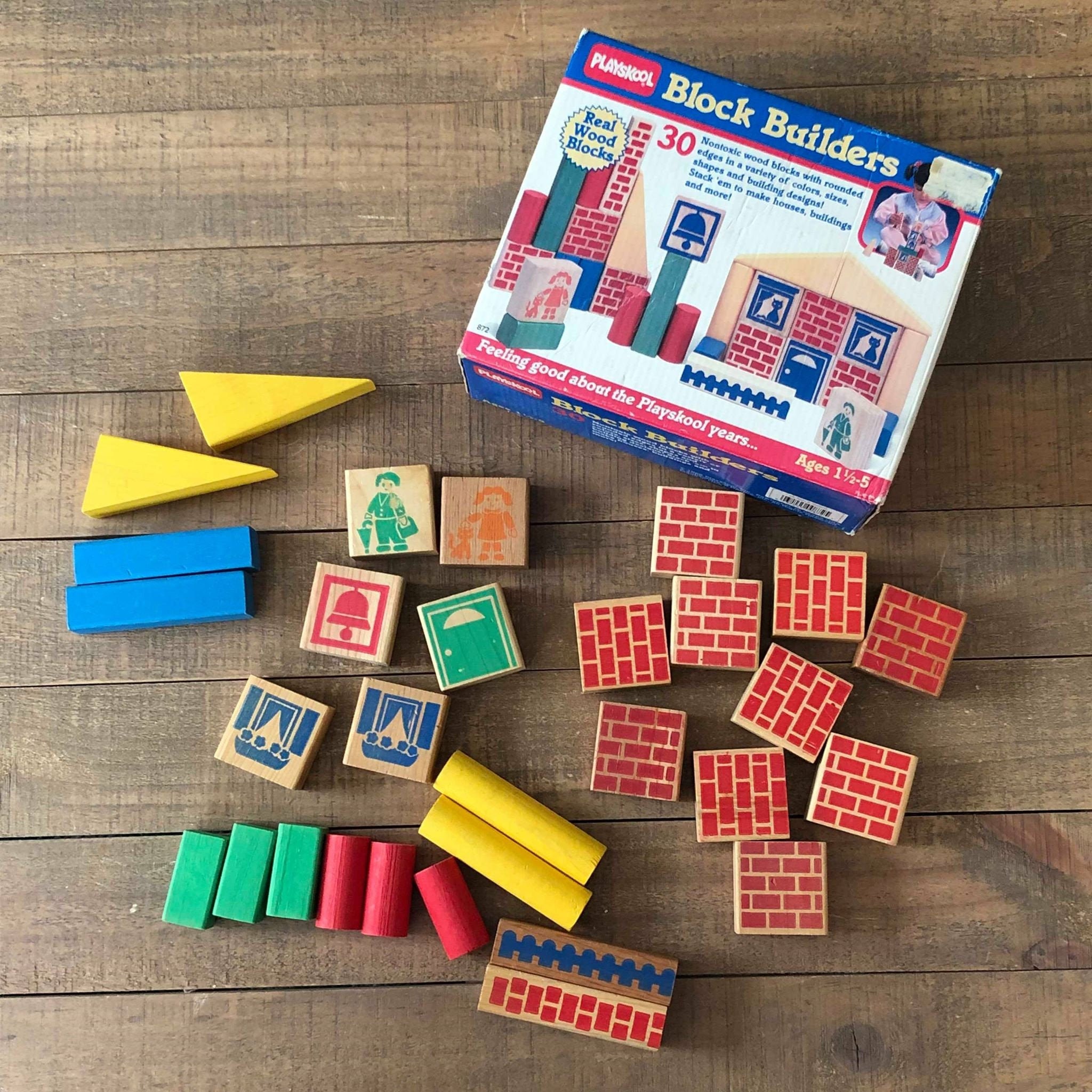 Playskool Block Builders COMPLETE 1986 Vintage Playskool Toy