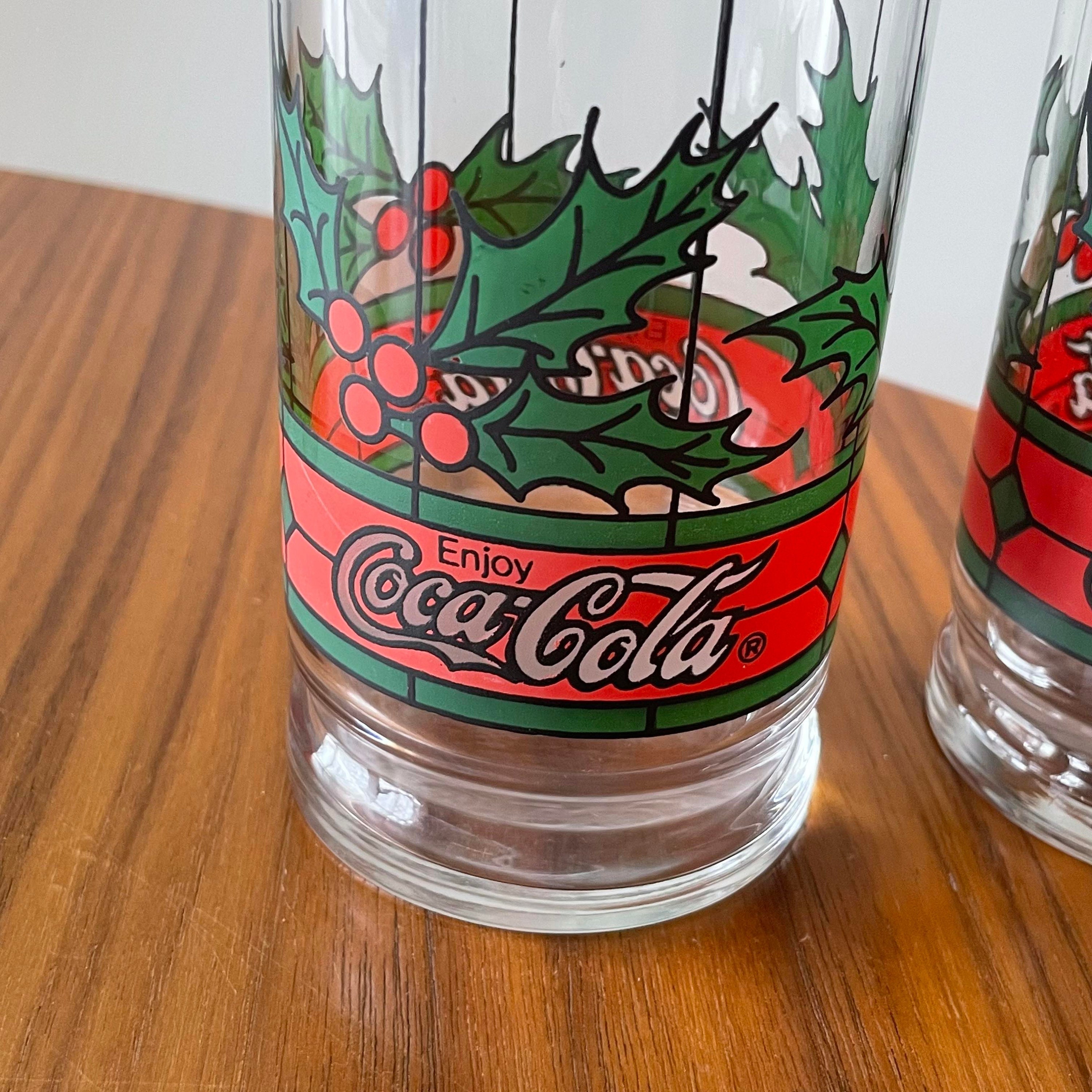 Vintage Libbey Rainbow Coca Cola Tall Glass Set