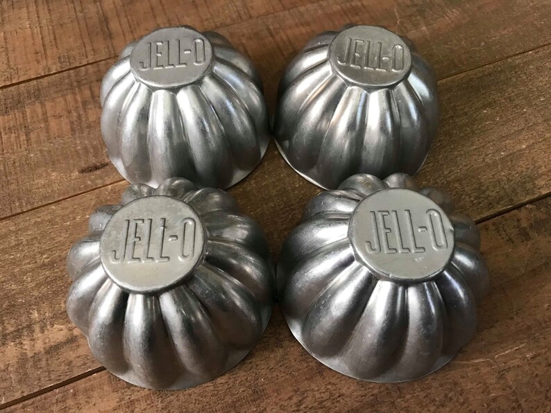 Set of Four Jell-o Mold Aluminum Jell-o Mold Vintage Jell-o Molds Vintage Jell-o