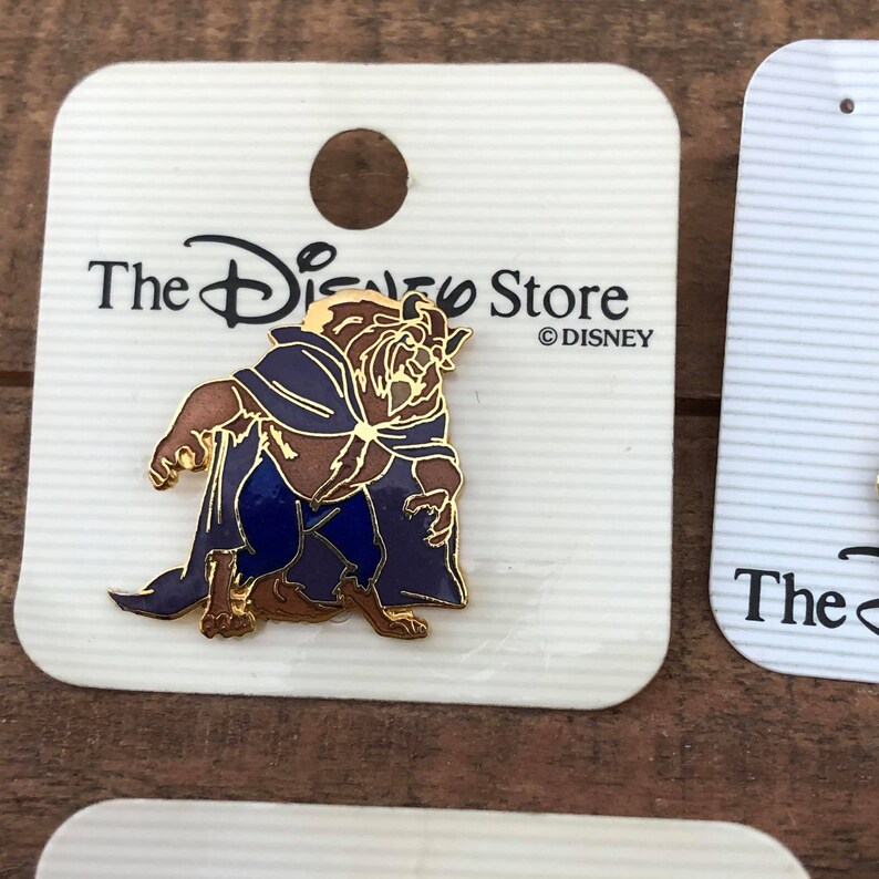 Vintage Beauty and the Beast Pin Set, Disney Collectible Souvenir - Etsy