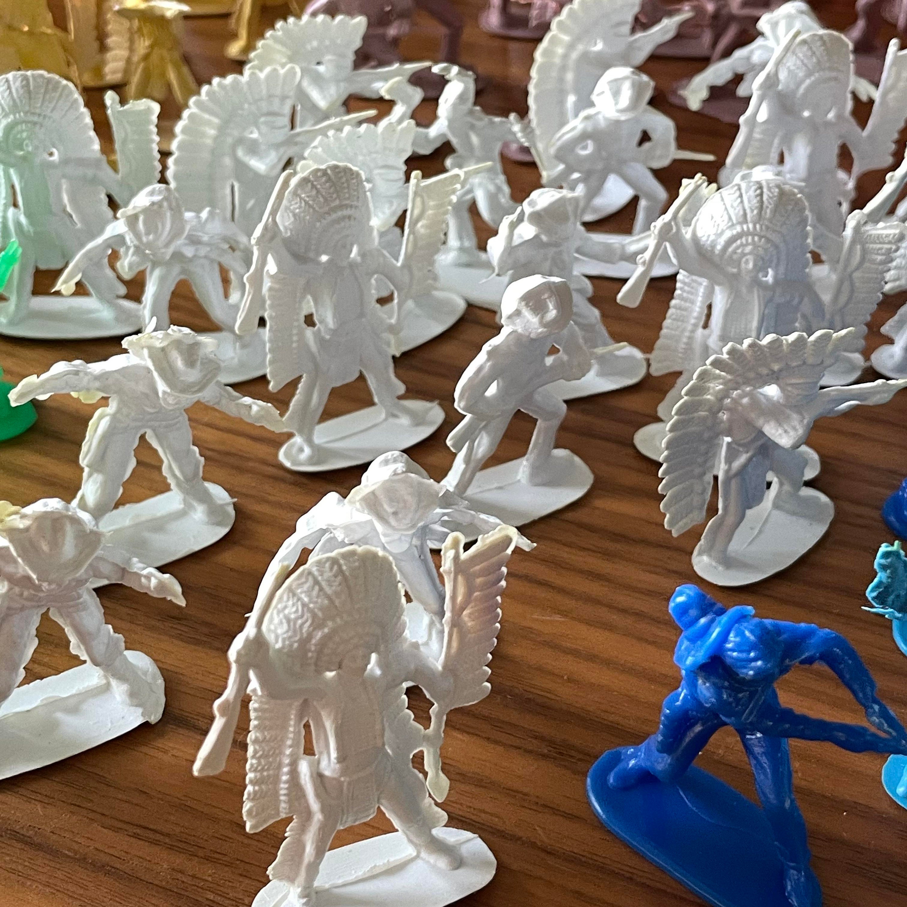 Vintage Cowboys and Indians Plastic Figure Set, 180 Pieces - Etsy