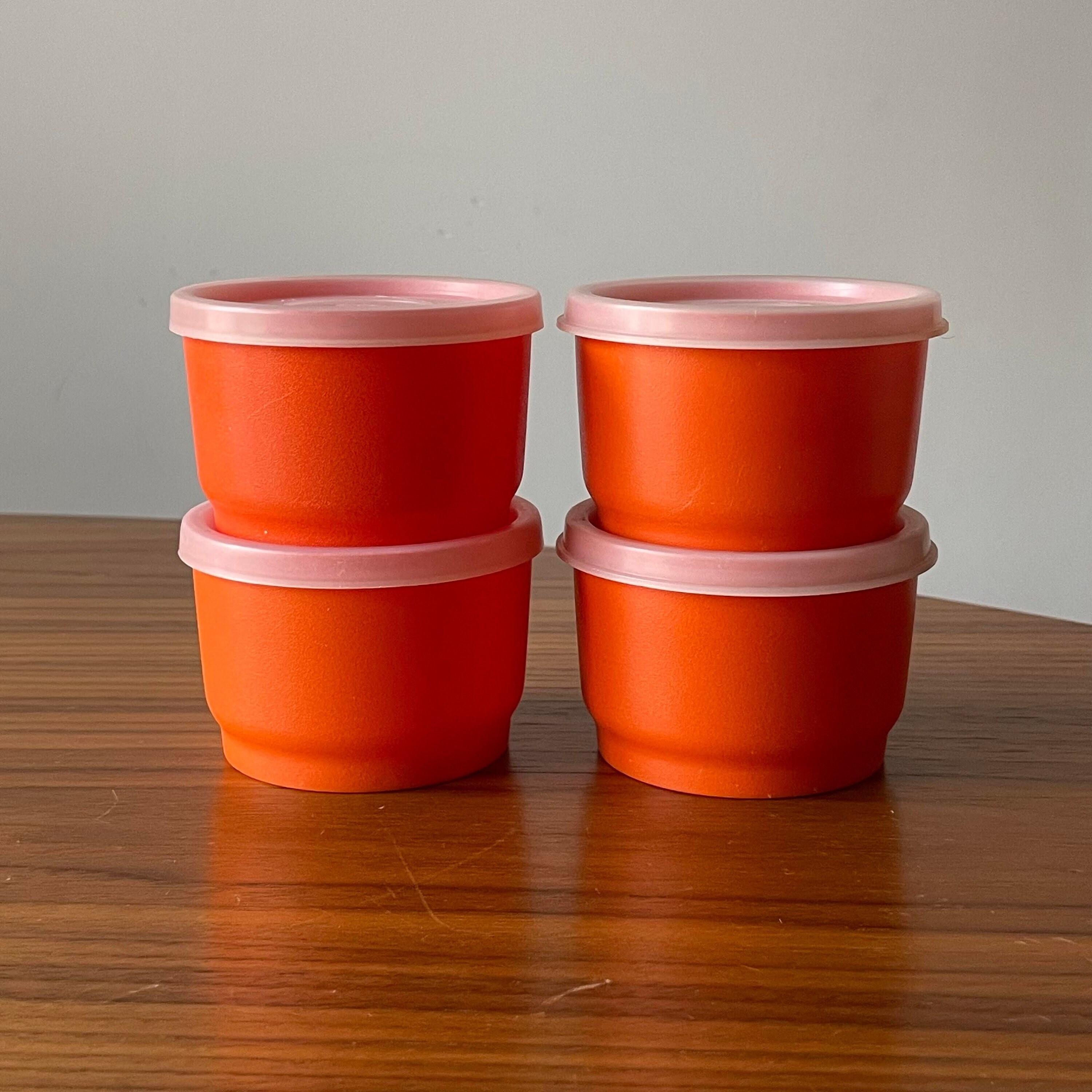Small Vintage Orange Tupperware 1/2 Cup Container With Clear Lid, Snack  Size 