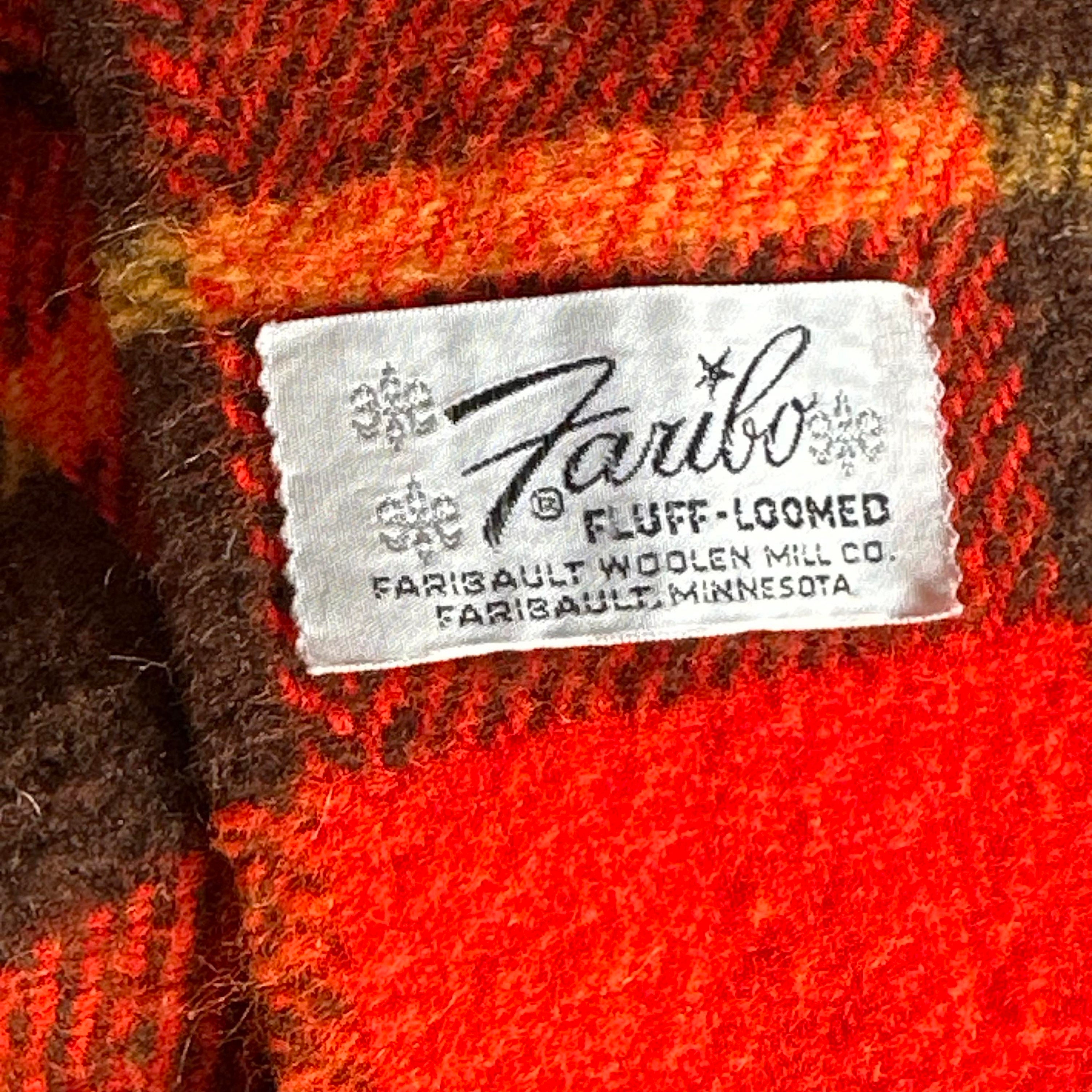 Vintage Plaid Wool Blanket, Faribo Wool Blanket, Made in USA