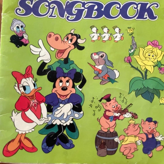 1980s Vintage Disney Sing-along Songbook, Set of Two, Walt Disney
