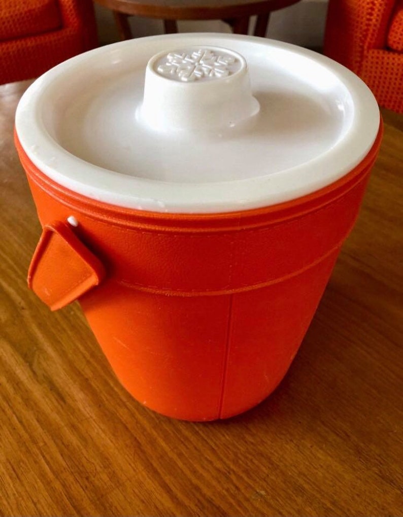 Orange Rubbermaid Ice Bucket Bright Orange Plastic Etsy