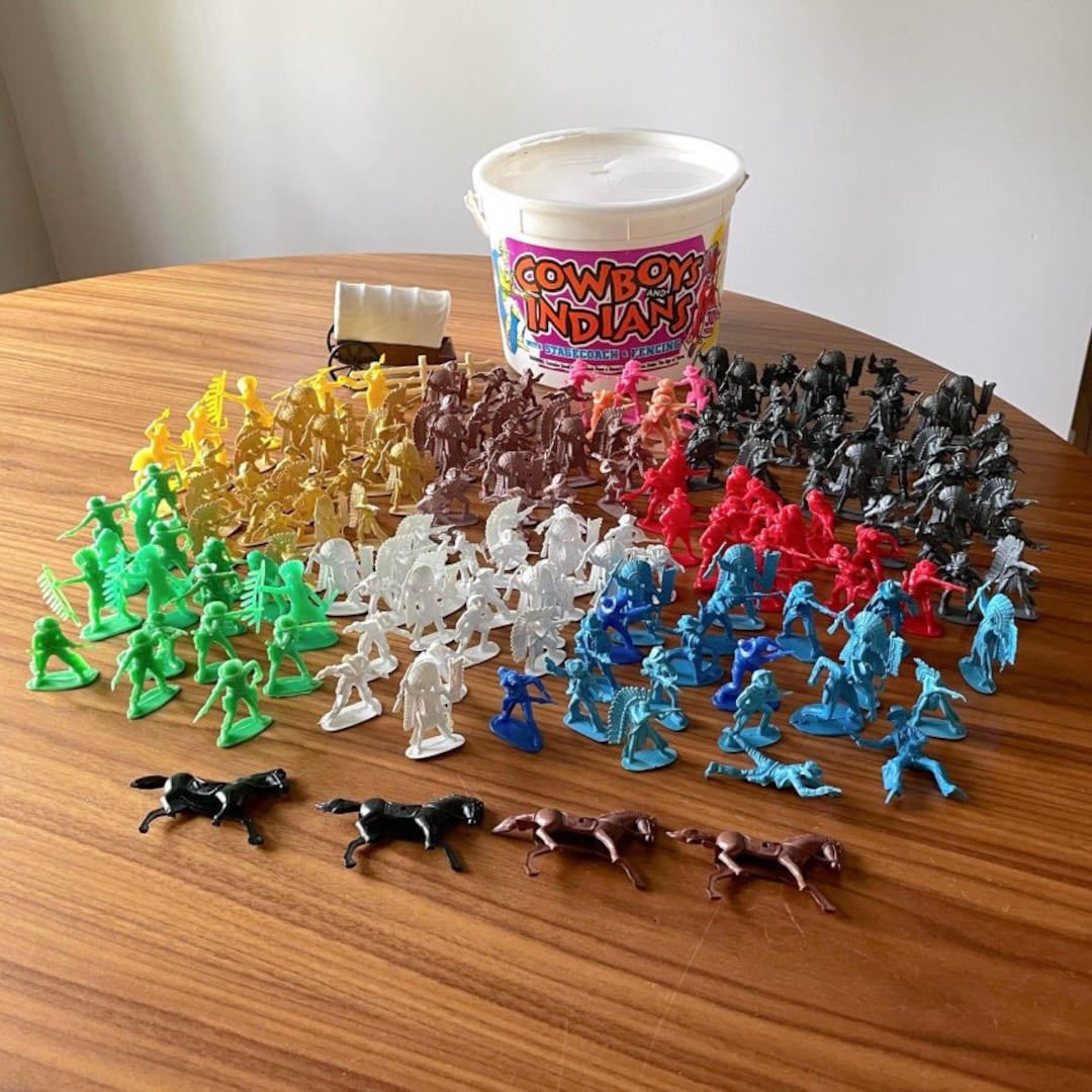 180 Piece Plastic Cowboys and Indians Plastic Play Set Cowboys and Indians Toy Set Vintage Toys Plastic Toy Set Cowboys Indians Etsy