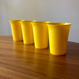 Vintage Tupperware Kids Cups, Set of Four, Vintage Tupperware, Tupperware Tumblers, Vintage Cups, Yellow Tupperware, #109