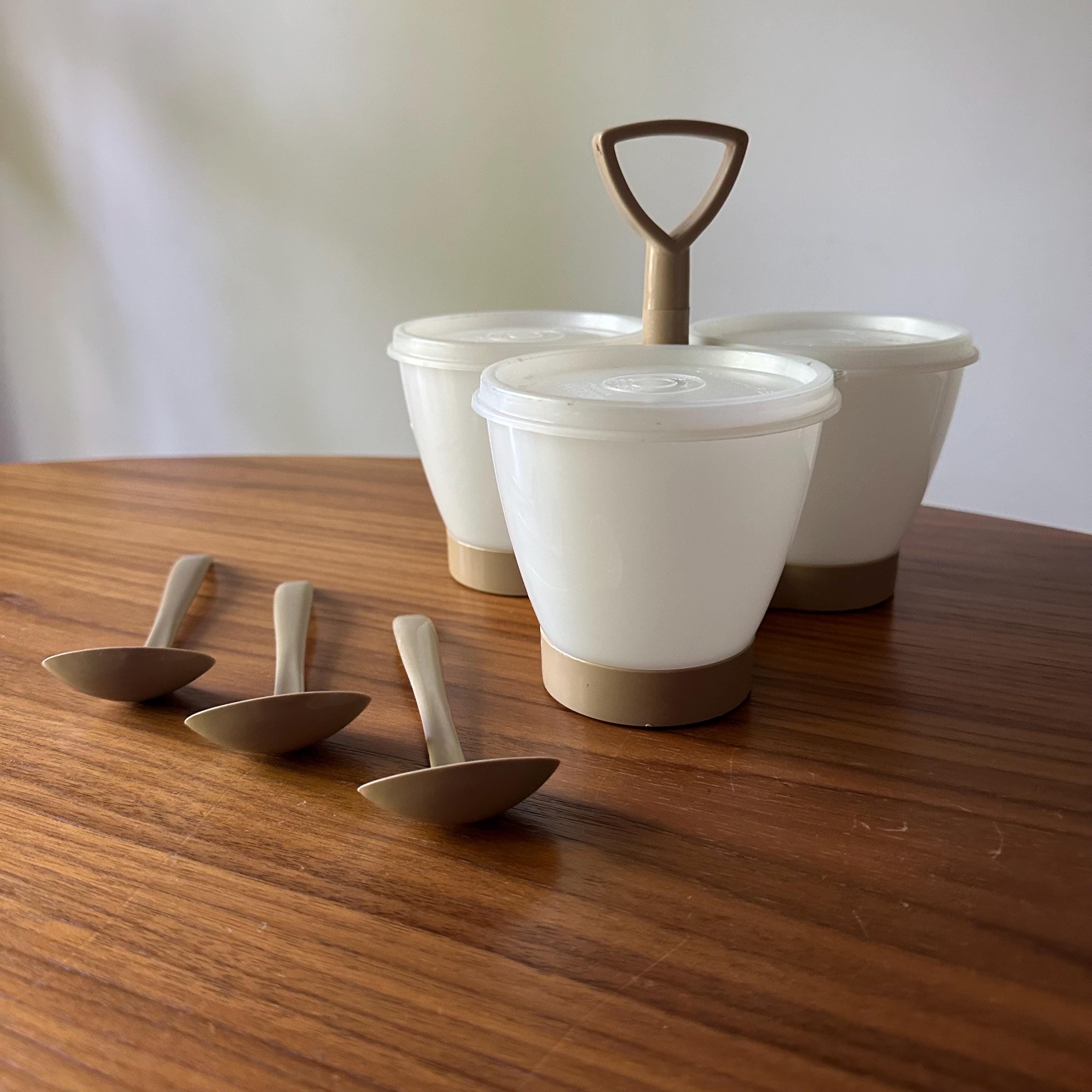 Vintage Tupperware Condiment Caddy, Set of 10, Cups, Vintage Caddy