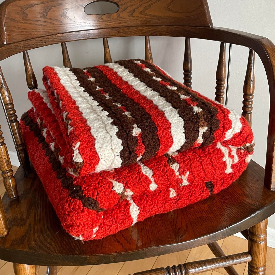 Vintage Afghan Blanket, Vintage Blanket, Vintage Afghan, Mid Century