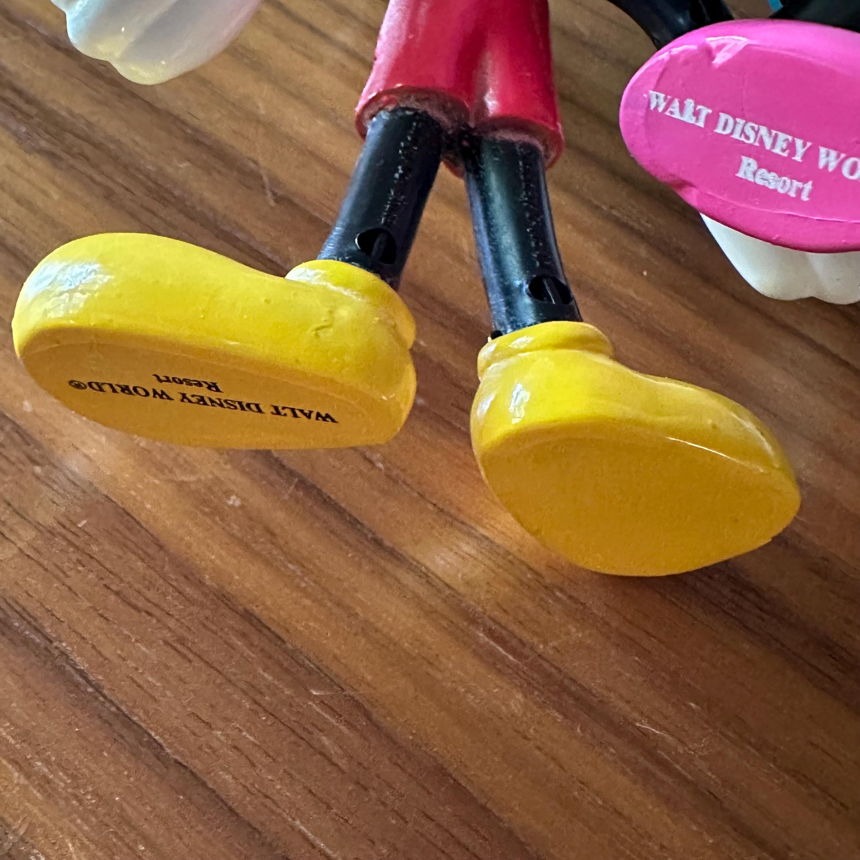 Mickey Mouse and Minnie Mouse Plastic Bendy Toys, Vintage Mickey