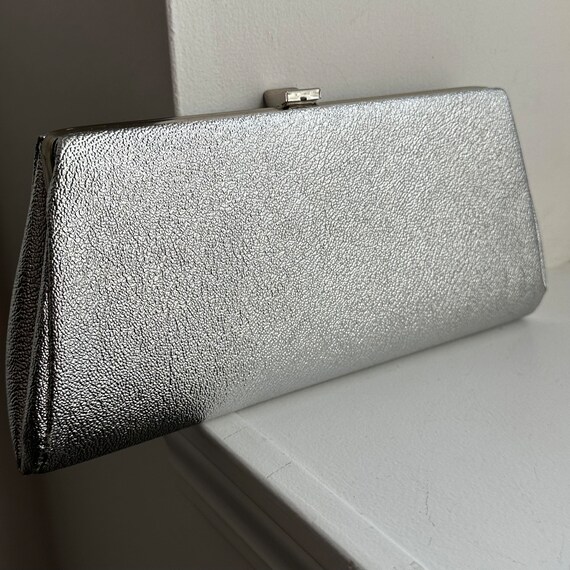 Vintage Silver Clutch, Vintage Purse, Vintage Clu… - image 3