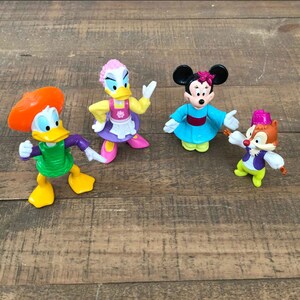 1994 Mickey and Friends Epcot, McDonald&#39;s Happy Meal Promo, Set of Four: Minnie, Donald, Chip, and Daisy, Vintage Walt Disney